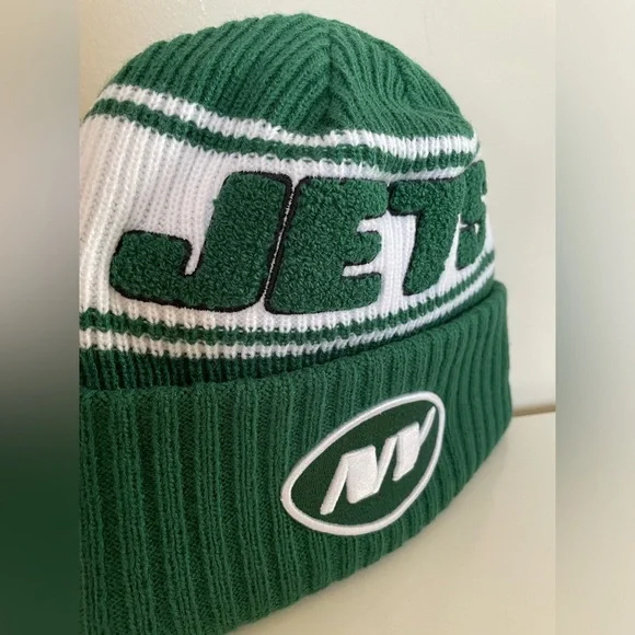 New Era NFL 2024 New York Jets Fleece Lined Cuffed Knit Green Hat Men’s M/L - Picture 8 of 9